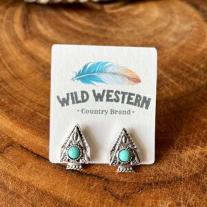 Brinco Ponta de Flecha com Turquesa